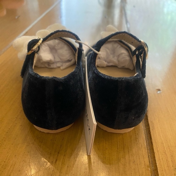 Janie & Jack Girls Black Velvet Flat Dress Shoes New Size 5 - Picture 7 of 10